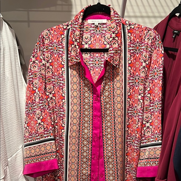 Rose & Olive Pink Patterned Men's Shirt - Picture 2 of 12